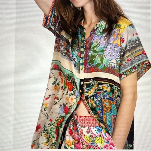 Johnny Was Callaway Silk Floral Set S - Picture 2 of 10